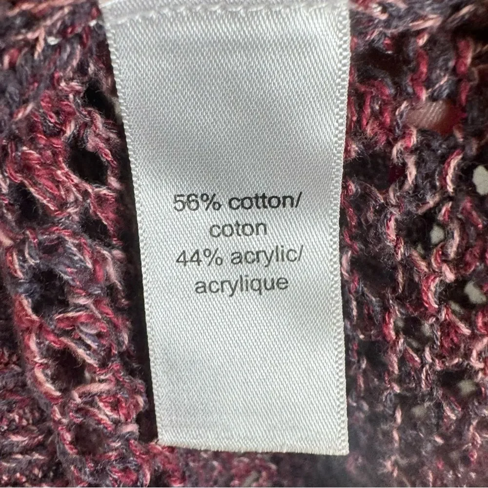 Maurice’s pink and purple color block loose knit open stitch sweater size 3X